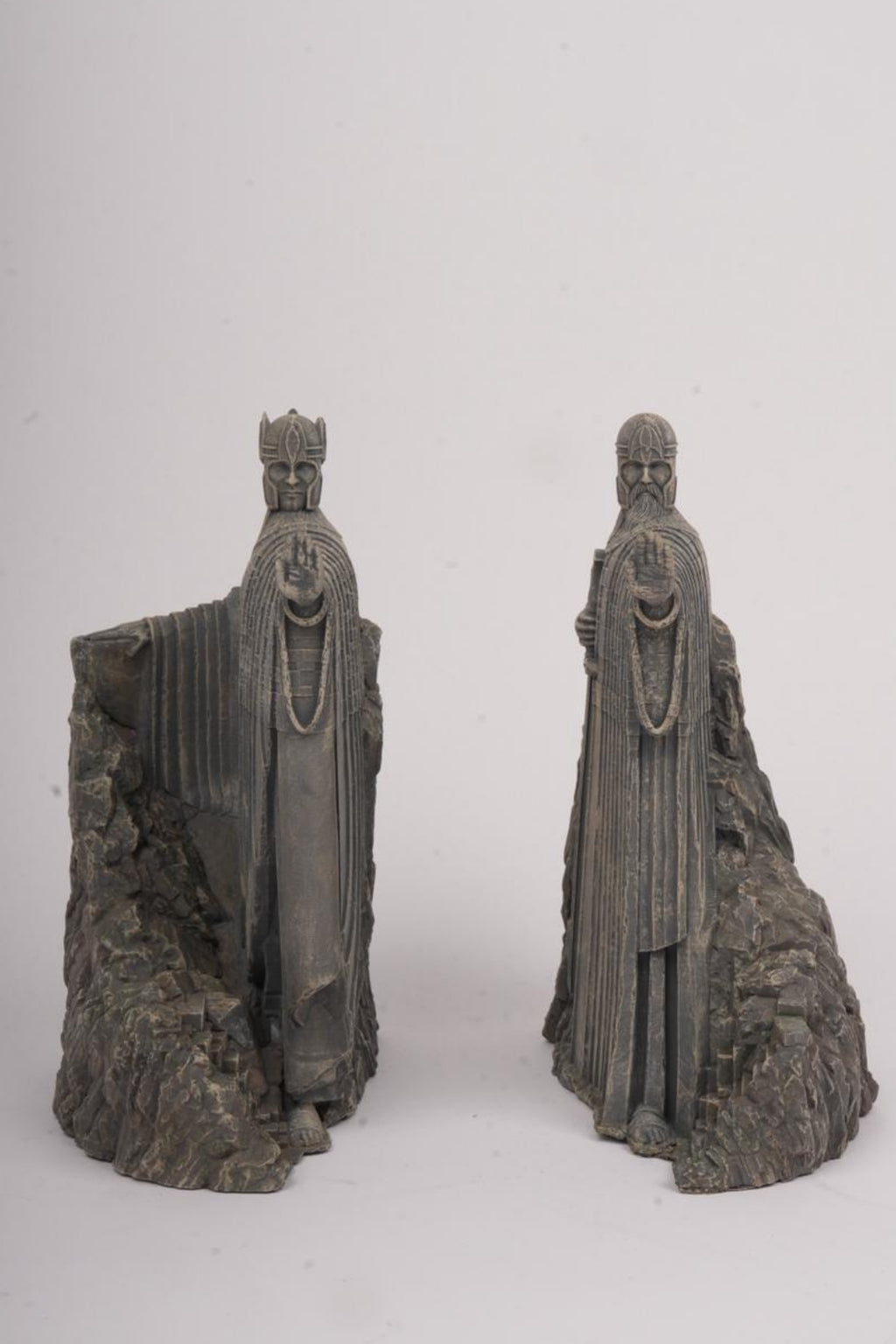 Ancient River Gatekeepers -Twin Polystone Statues