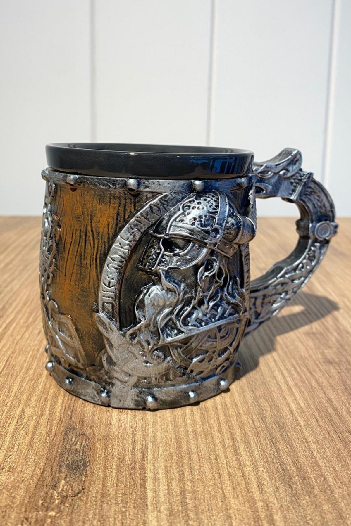 Viking Warrior Mug – Norse Mythology Dragon Handle Tankard