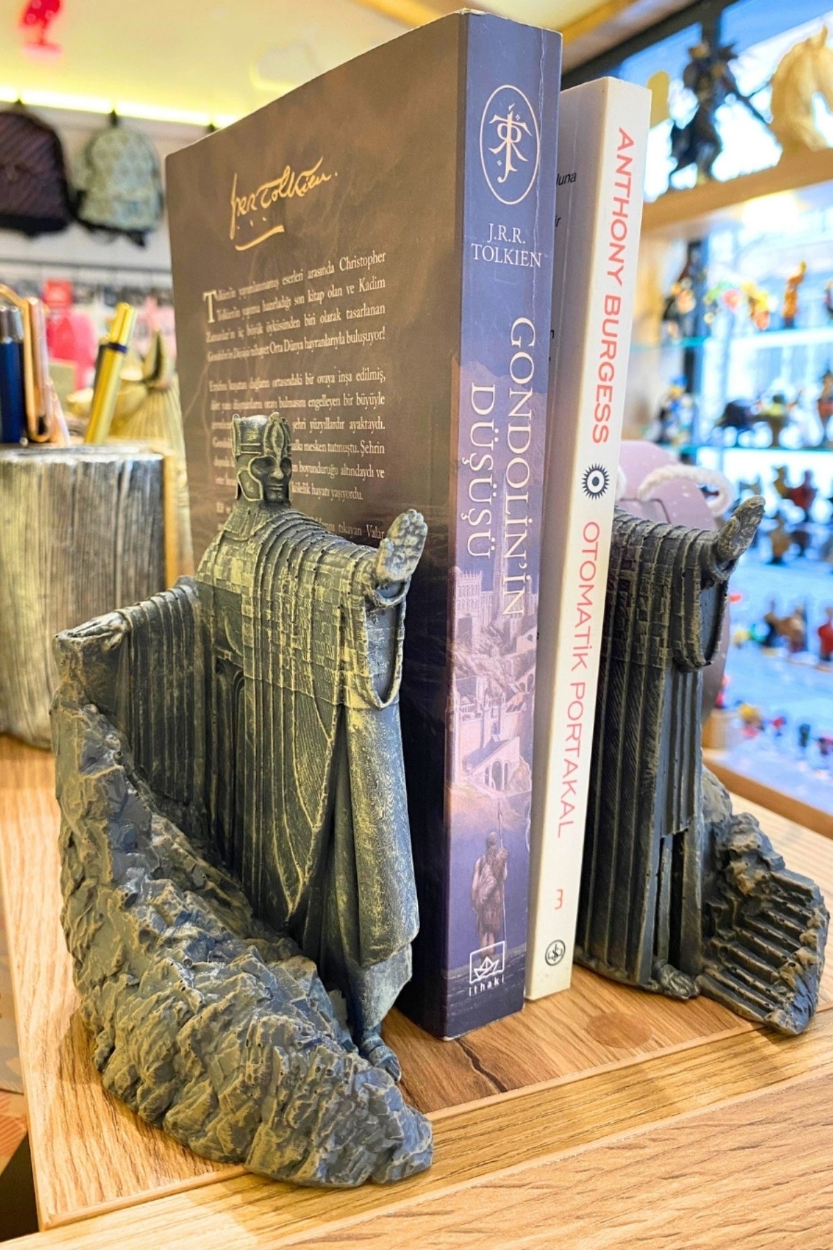 Ancient River Gatekeepers -Twin Polystone Statues