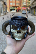 Skull Horned Mug – Dark Fantasy Collectible Cup