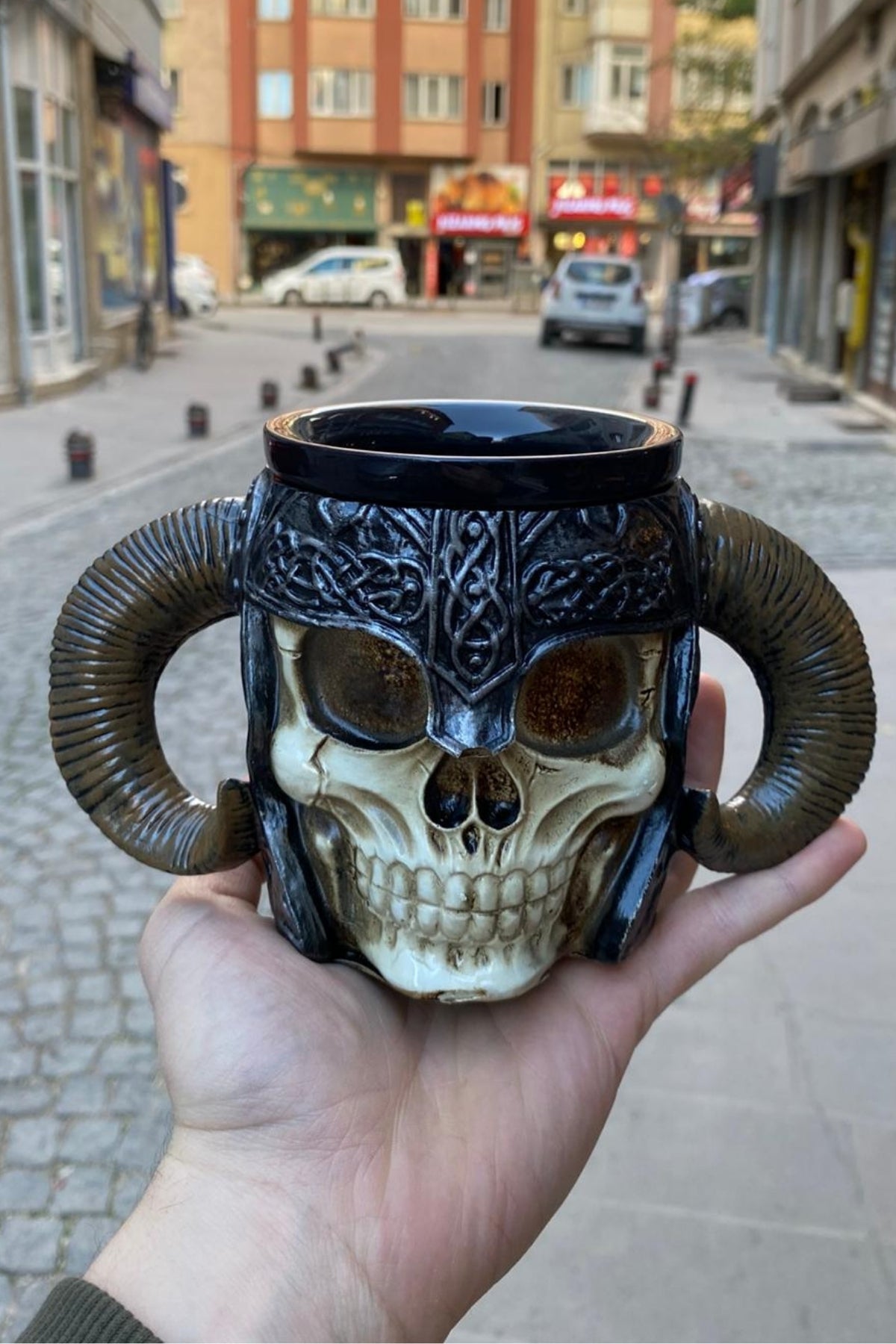 Skull Horned Mug – Dark Fantasy Collectible Cup