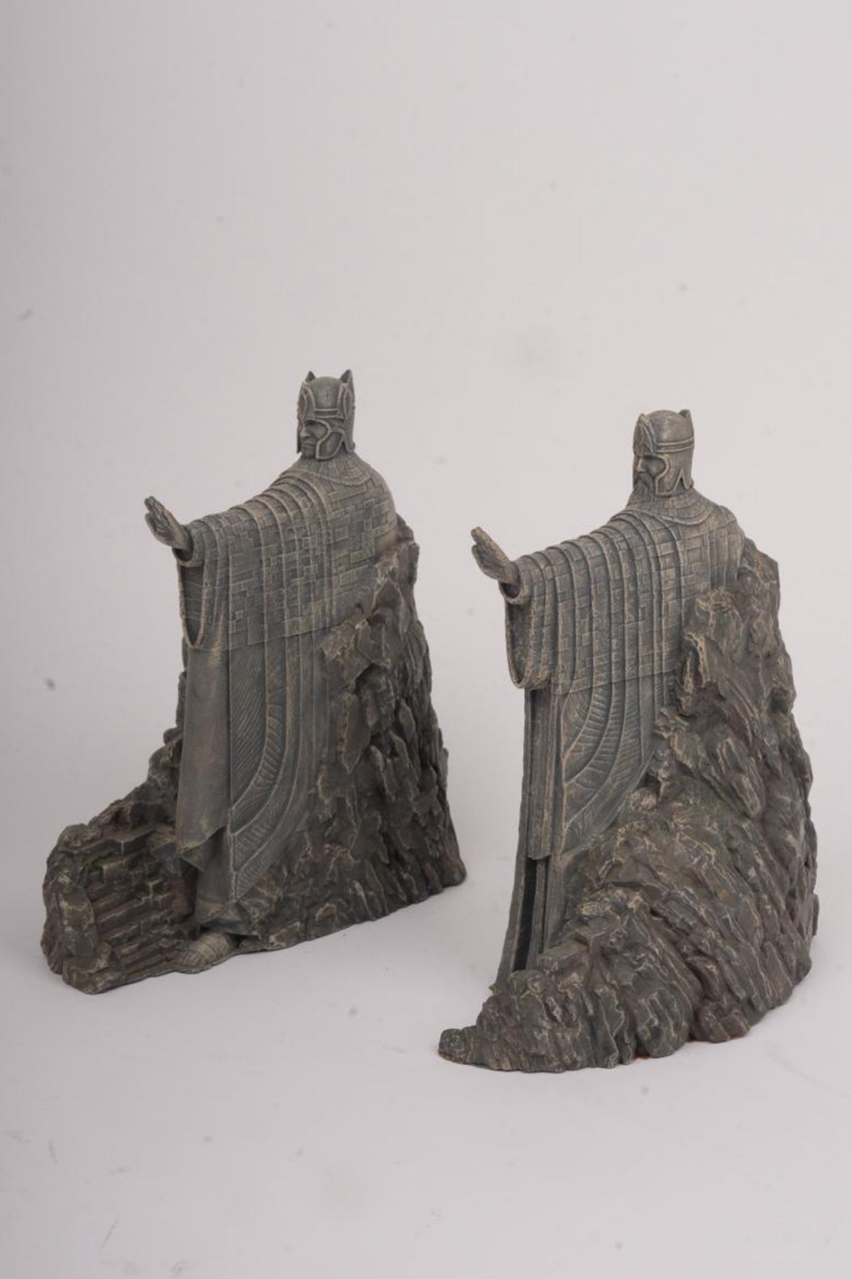 Ancient River Gatekeepers -Twin Polystone Statues
