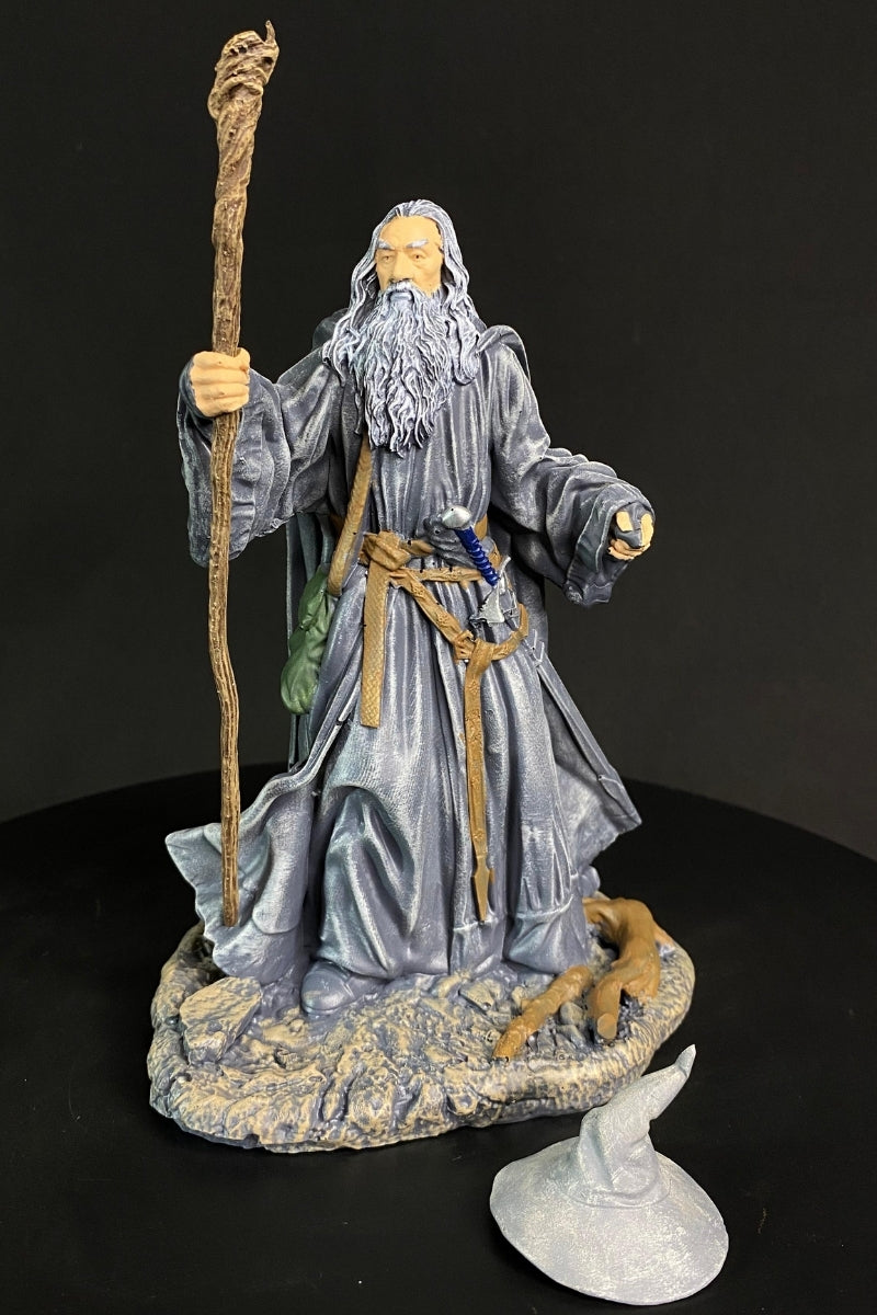 Grey Wizard Statue – Fantasy Wizard Collectible Figure