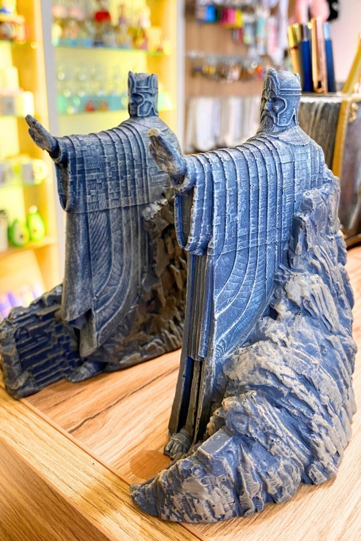 Ancient River Gatekeepers -Twin Polystone Statues