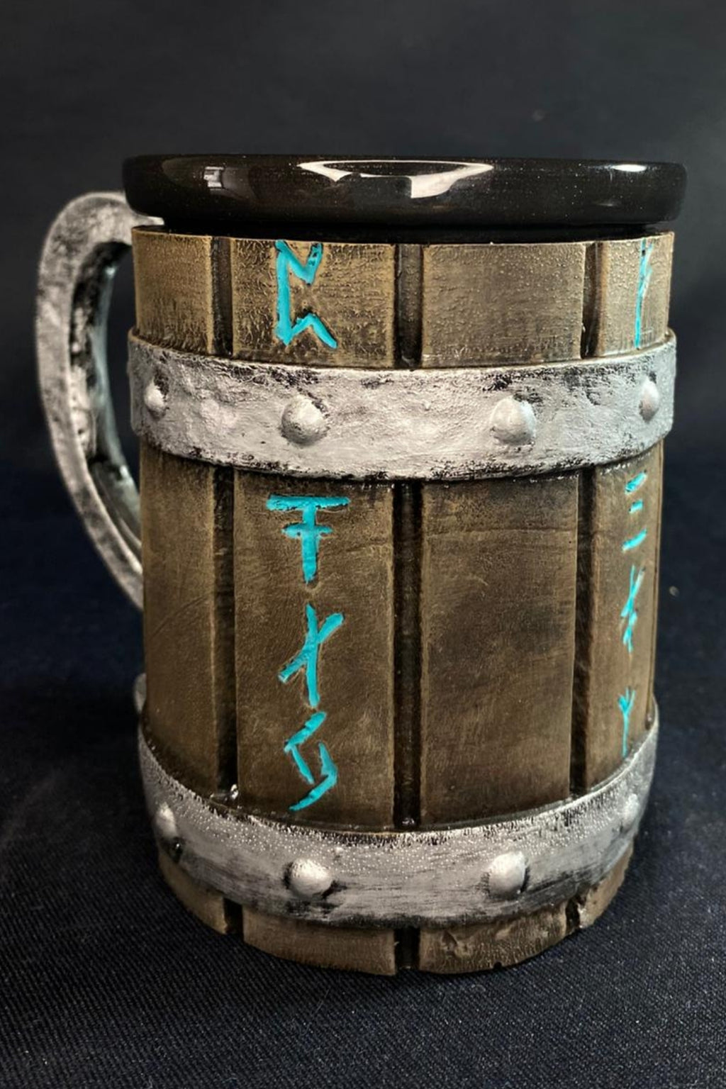 Viking Rune Carved Collectible Mug