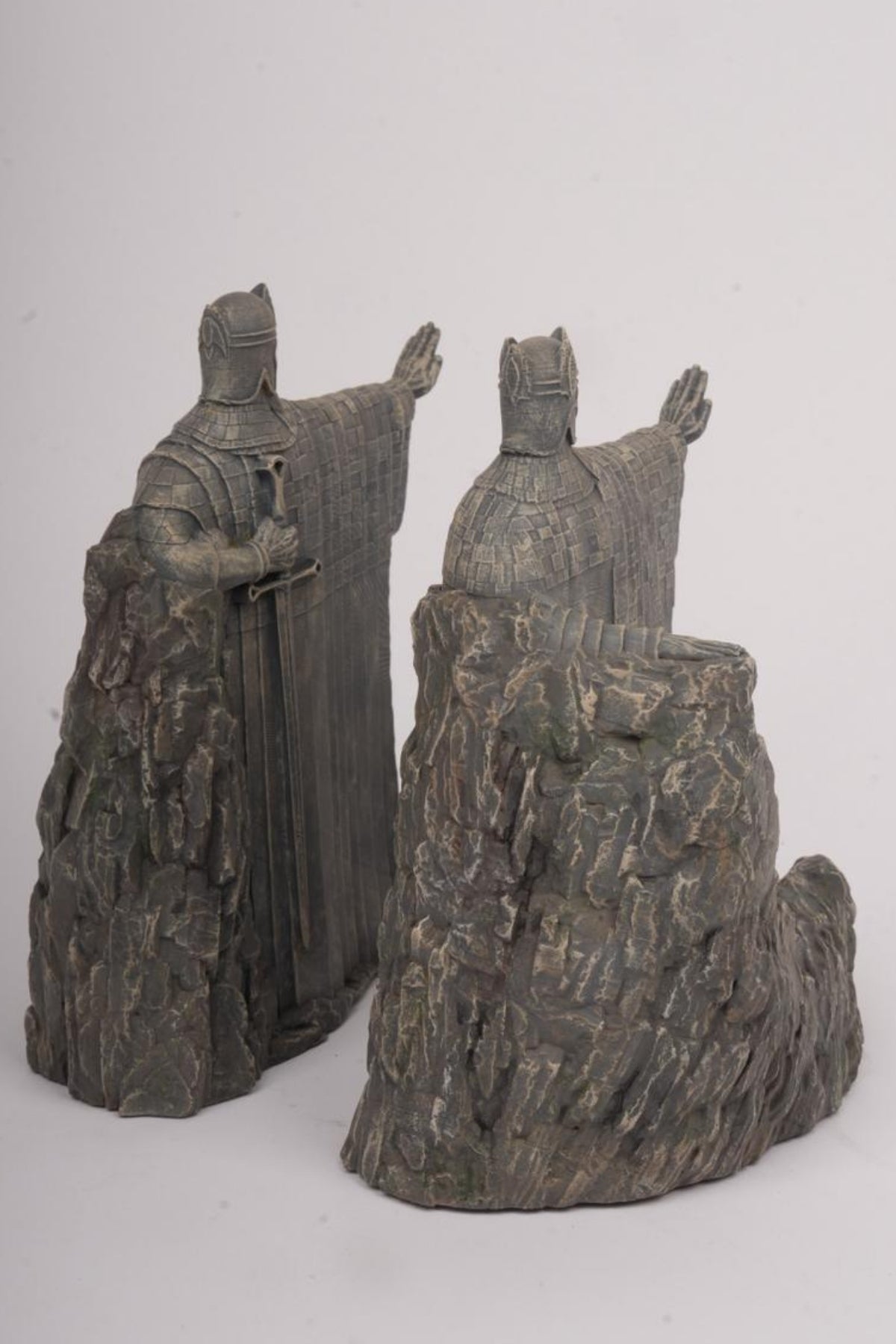 Ancient River Gatekeepers -Twin Polystone Statues