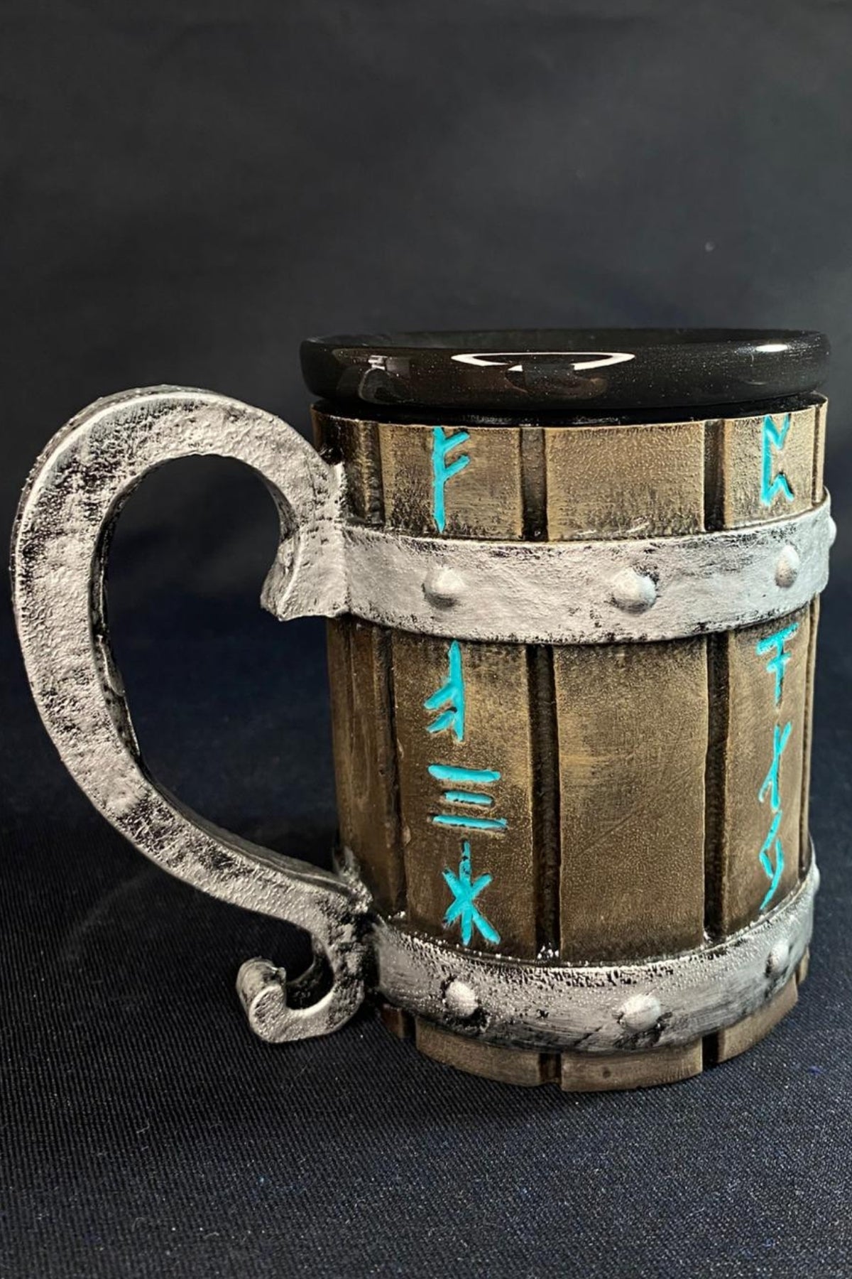 Viking Rune Carved Collectible Mug