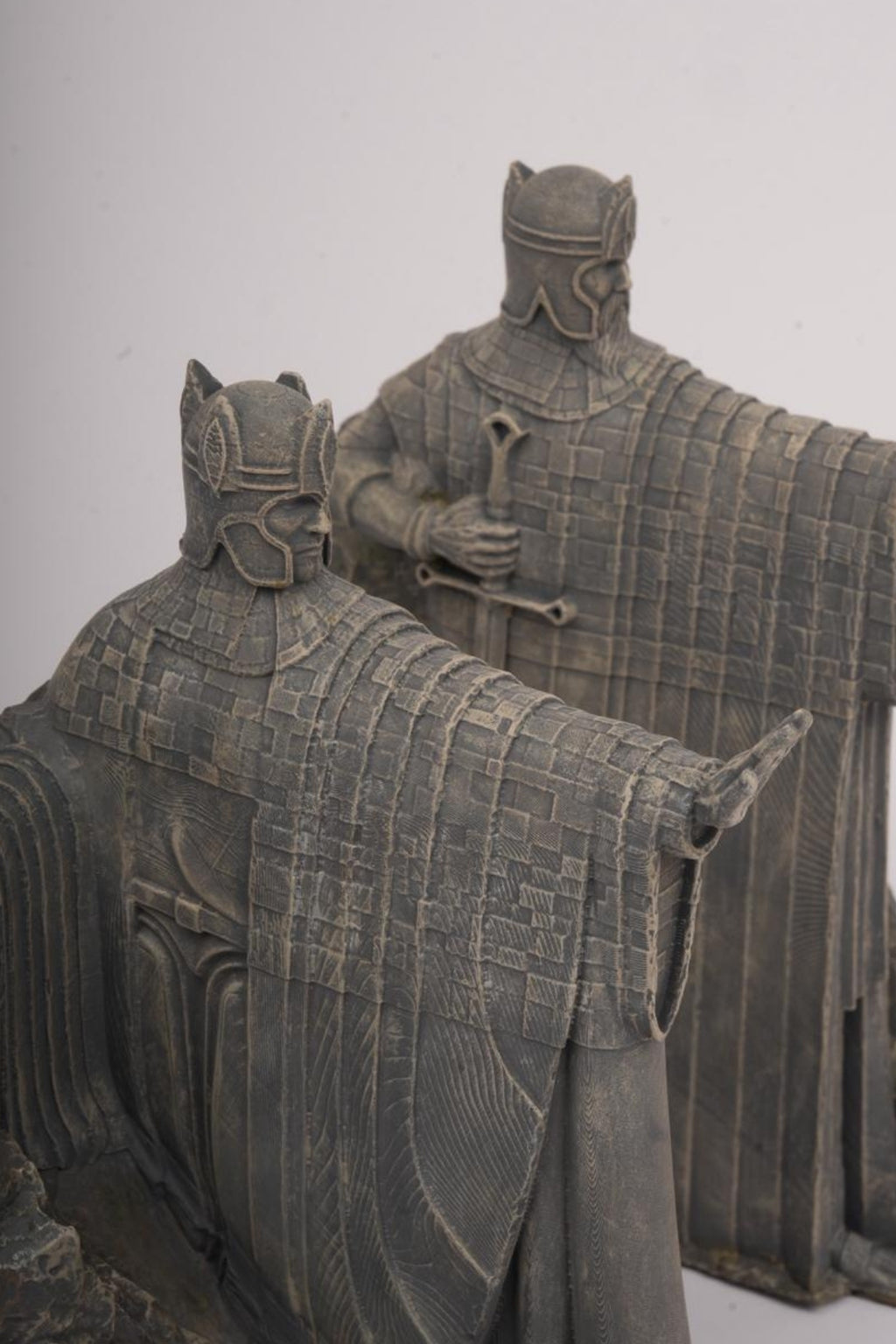 Ancient River Gatekeepers -Twin Polystone Statues