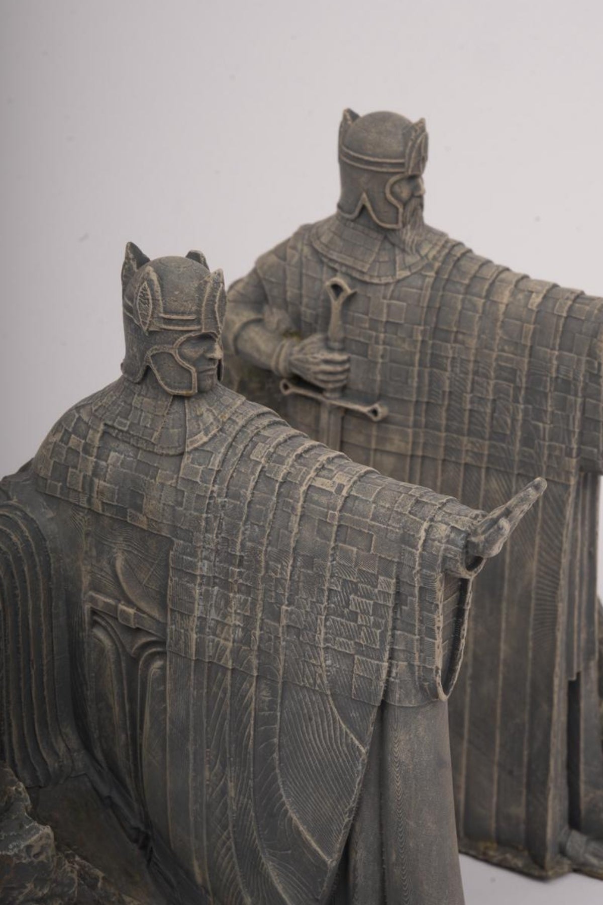 Ancient River Gatekeepers -Twin Polystone Statues