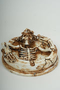 Gothic Skeleton Ashtray with Floral Details White