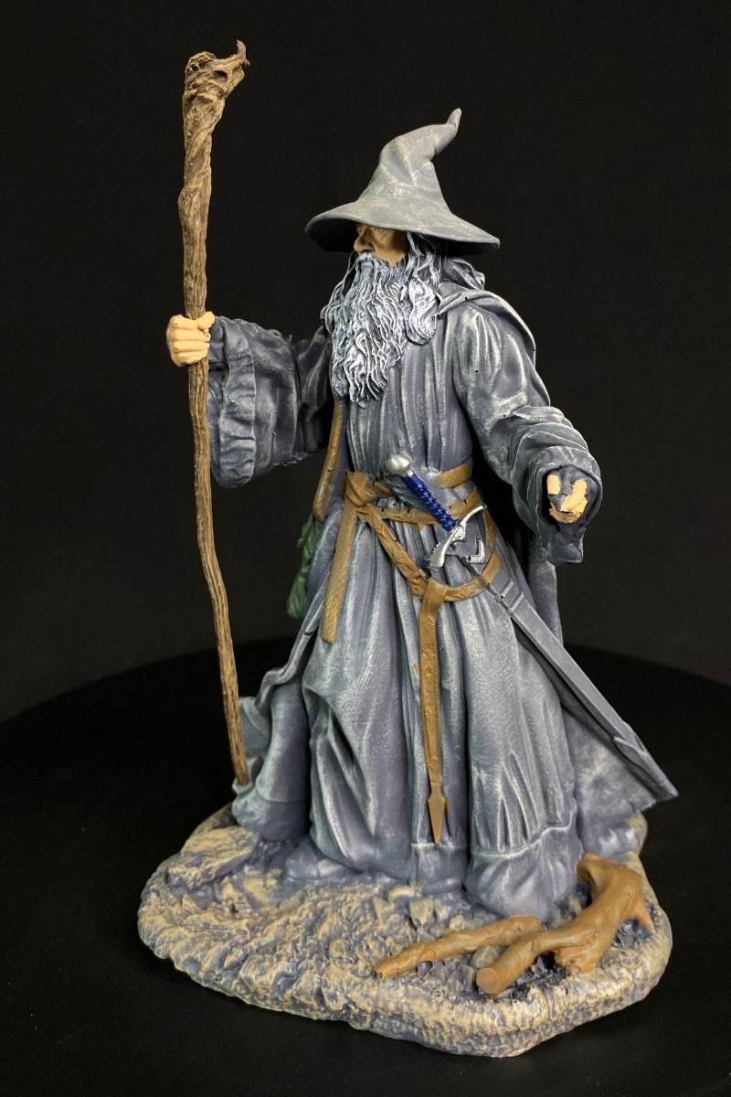 Grey Wizard Statue – Fantasy Wizard Collectible Figure