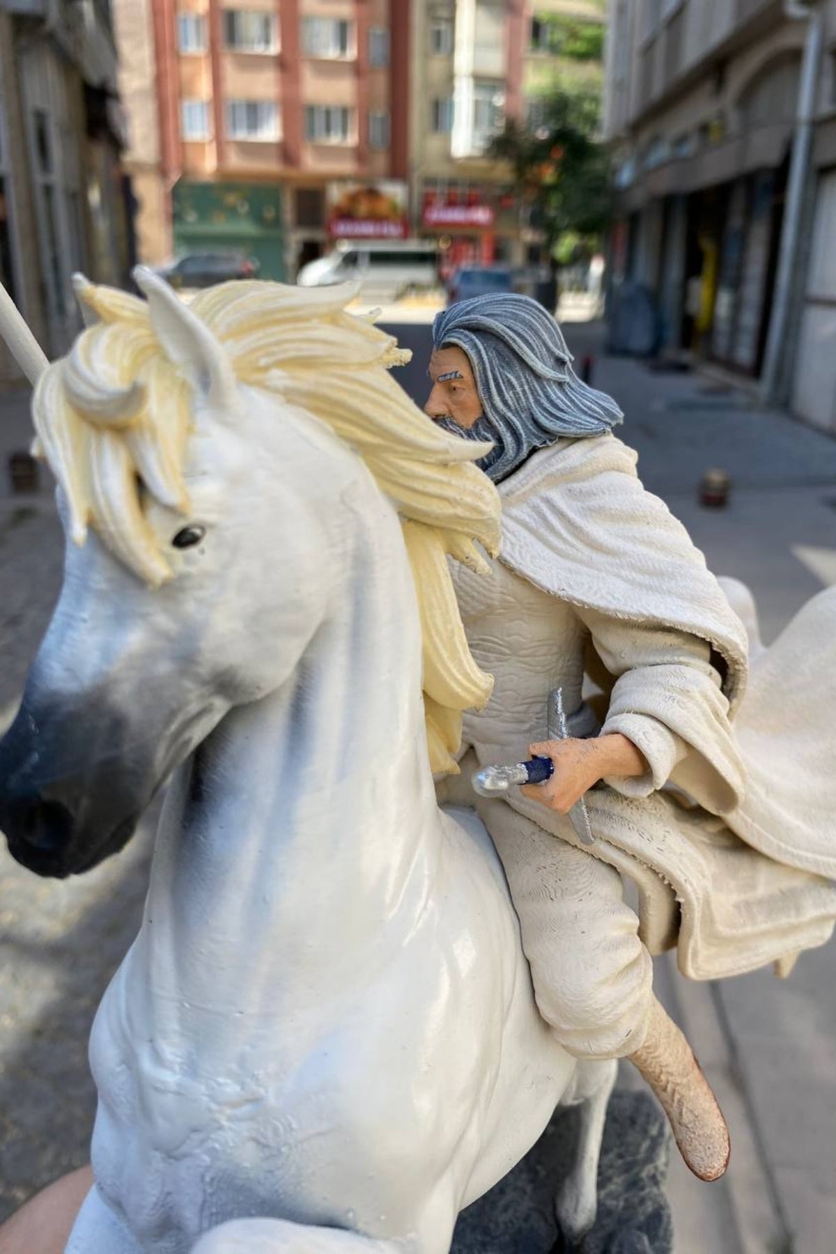 White Wizard With Horse Statue, Fan Art Statue